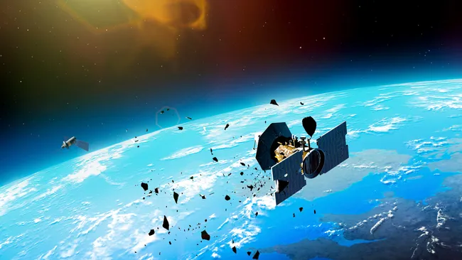 An illustration of a low-Earth orbit (LEO) satellite. China is set to launch the first of its LEO satellites in a bid to compete with SpaceX's Starlink constellation.